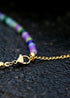 Boho Necklace, Seed Bead Choker, Crystal Pearl